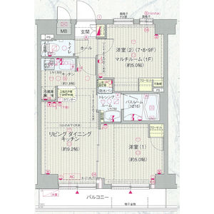 エステムプラザ神楽坂North Residence・902号室の間取り