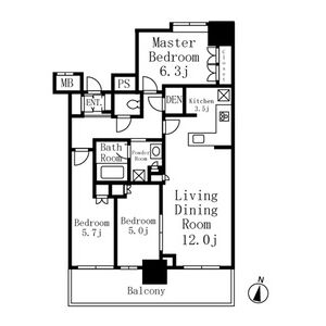 プラウドタワー名古屋栄2506の間取り