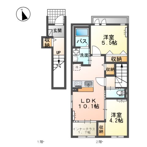 仮)阿見町阿見新築アパートの間取り