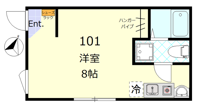 アイテラス・101号室の間取り