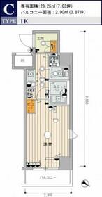 スカイコートルーベンス中目黒・303号室の間取り
