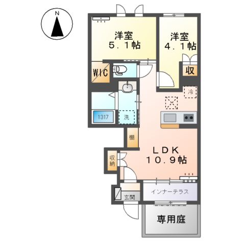 岩倉市東町藤塚Ⅱ期 新築アパートの間取り