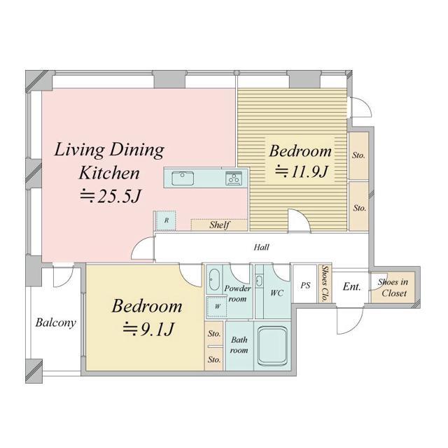 三田の完工年月(2003年1月)築の賃貸マンションの間取り