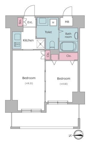 上野の完工年月(2007年4月)築の賃貸マンションの間取り