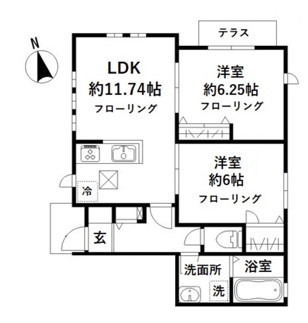 ラ・ネージュ・101号室の間取り