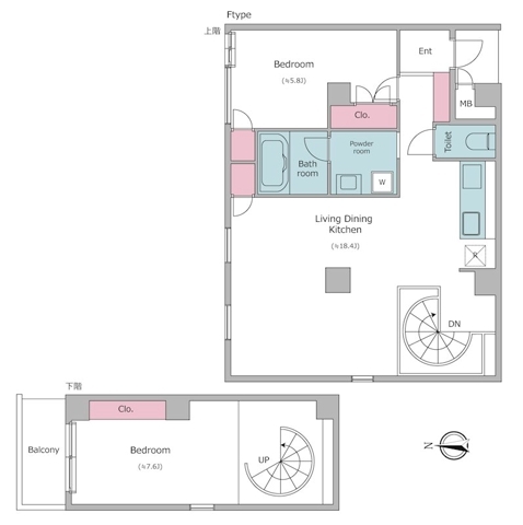 深沢の完工年月(2007年10月)築の賃貸マンションの間取り