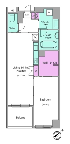 日本橋浜町の完工年月(2006年8月)築の賃貸マンションの間取り