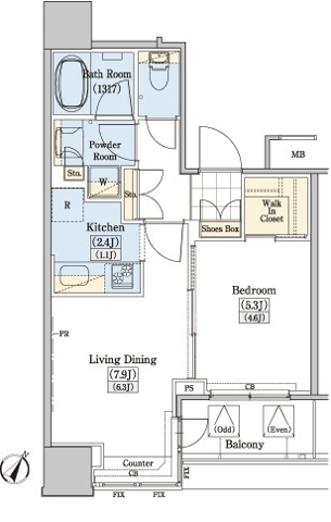 上池袋の完工年月(2009年5月)築の賃貸マンションの間取り