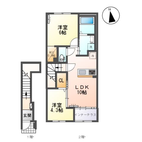 一宮市あずら新築アパート(仮)の間取り