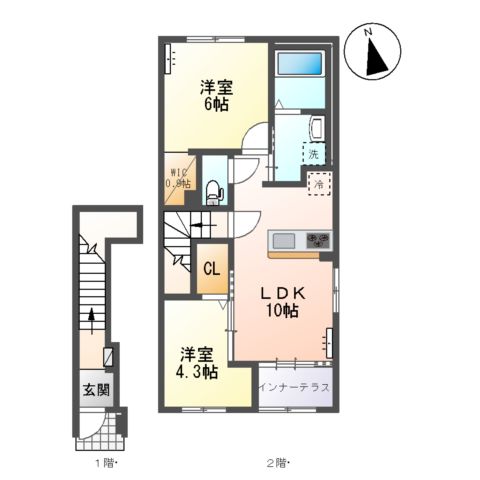 一宮市あずら新築アパート(仮)の間取り