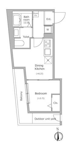 グローリオシェルト池袋本町・0403号室の間取り