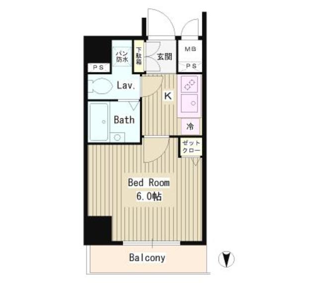 エスコート麻布十番Ⅱの間取り