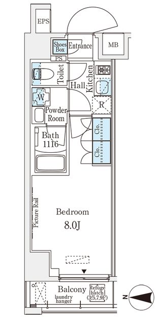 ムニレジデンス上野（旧名称：ベルファース・601号室の間取り