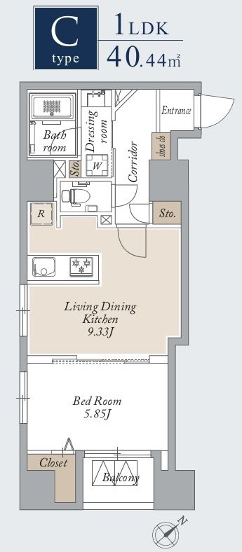 グランカーサ上野入谷・0701号室の間取り