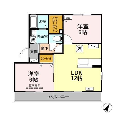 グランドキャッスルFUKUCHI Bの間取り