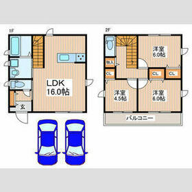 立川市砂川町1丁目貸家 1号棟の間取り