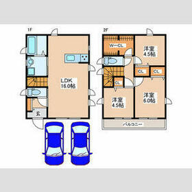 立川市砂川町1丁目貸家 2号棟の間取り