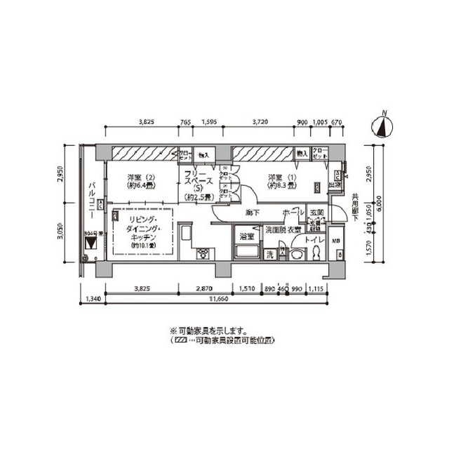 東雲キャナルコートCODAN18号棟の間取り