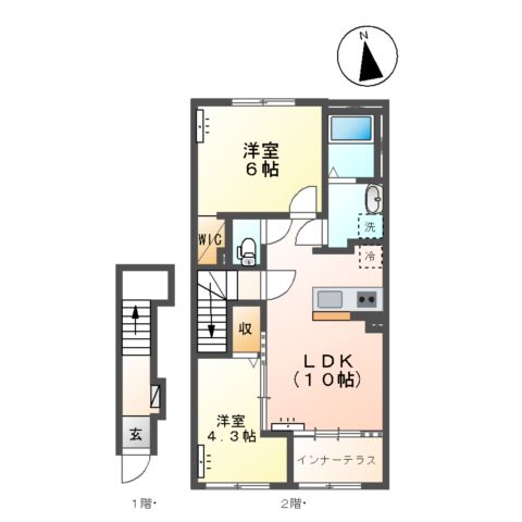 (仮)スターテラスⅡ三峯1丁目新築アパートの間取り