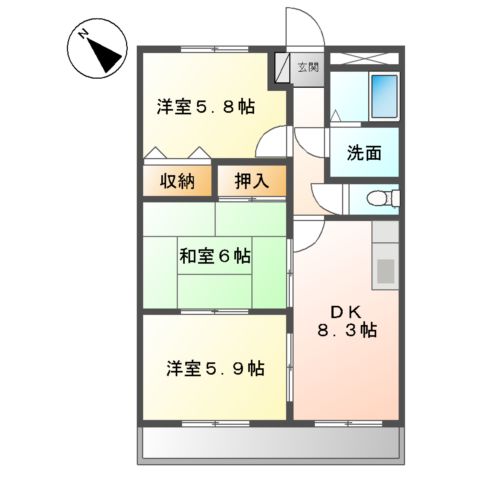 グランディールY・Mの間取り