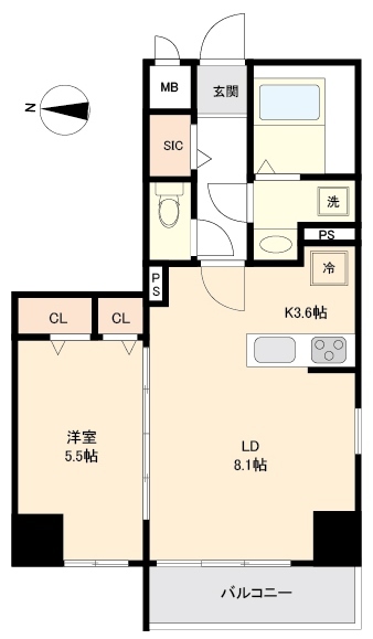 リテラス森下・0406号室の間取り