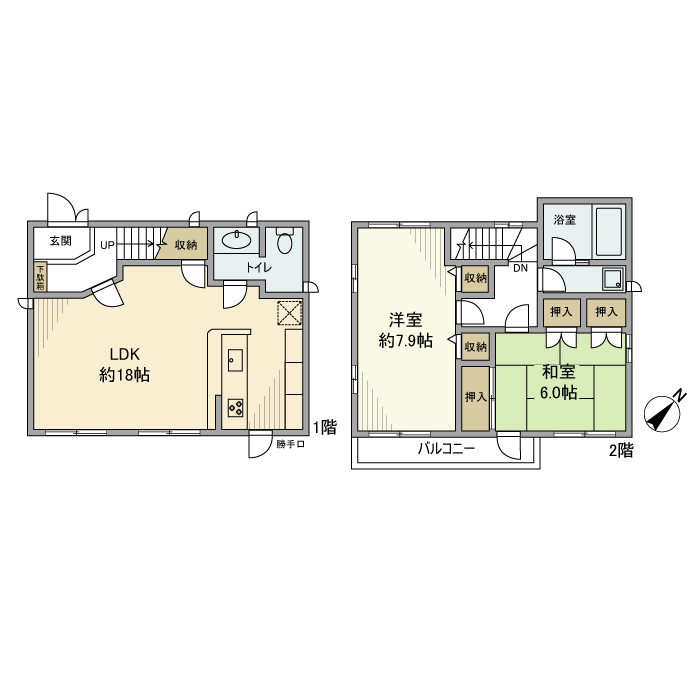 根岸町戸建の間取り