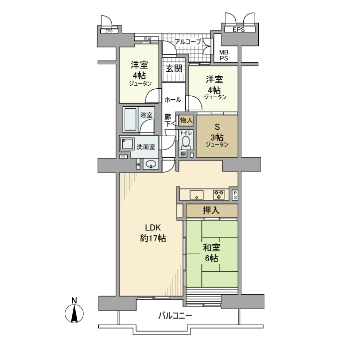 光が丘パークタウン南通り六番街19号棟の間取り
