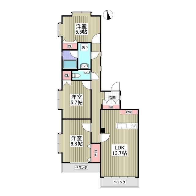 シティハイツ山手壱番館の間取り