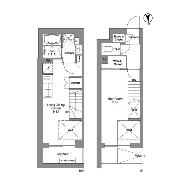 コンフォリア戸越公園・109号室の間取り