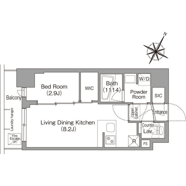 コンフォリア・リヴ新中野SOUTHの間取り