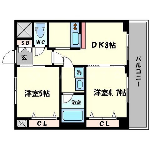 エステムプラザ難波WESTIIプレディアの間取り
