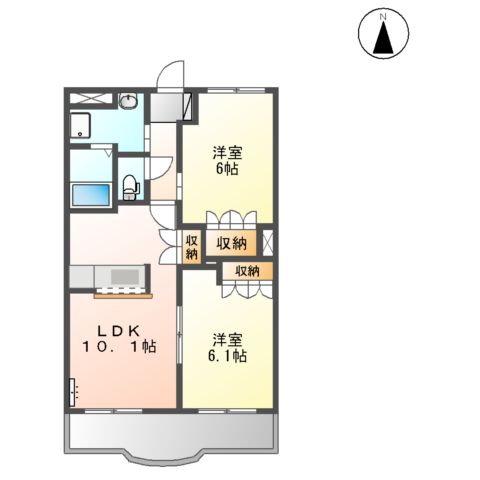 グランディール東海の間取り