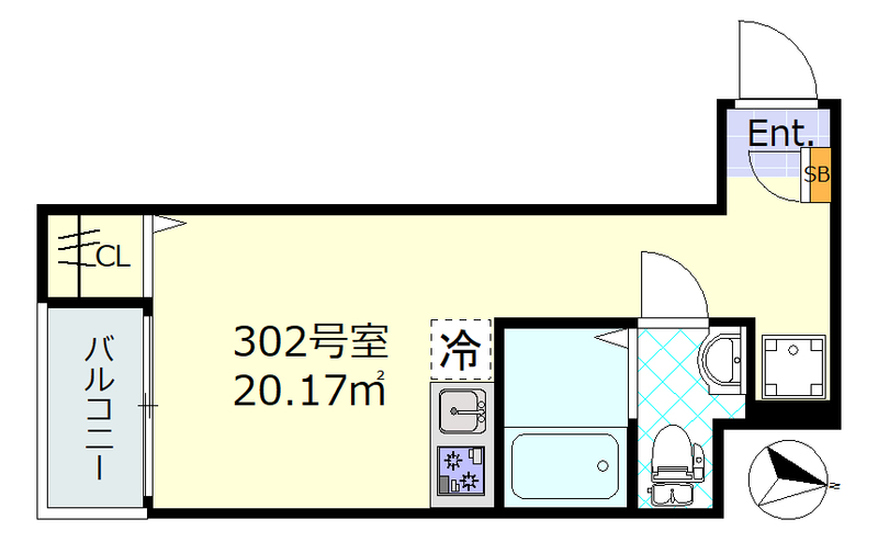 Ｈ．Ａ．ステラ・302号室の間取り