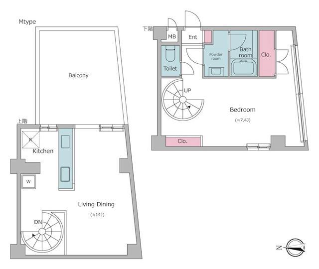 深沢の完工年月（2007年10月）築の賃貸マンションの間取り