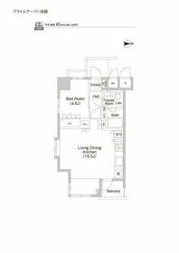 プライムアーバン池袋・1205号室の間取り