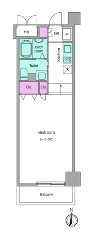 台東の完工年月(2006年3月)築の賃貸マンションの間取り