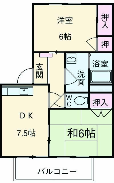 ハイツ カネミツの間取り