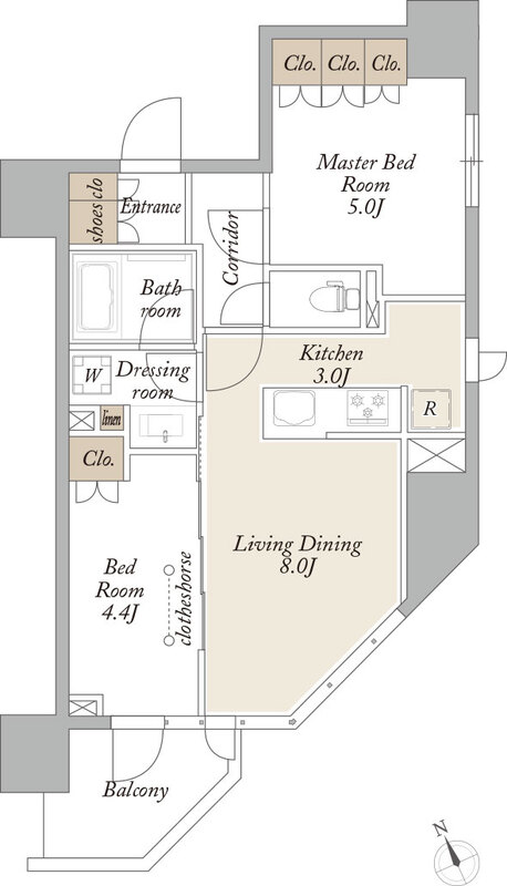 プライマル浅草言問通・0405号室の間取り