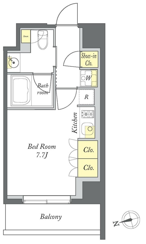 プライムメゾン清澄白河・0305号室の間取り