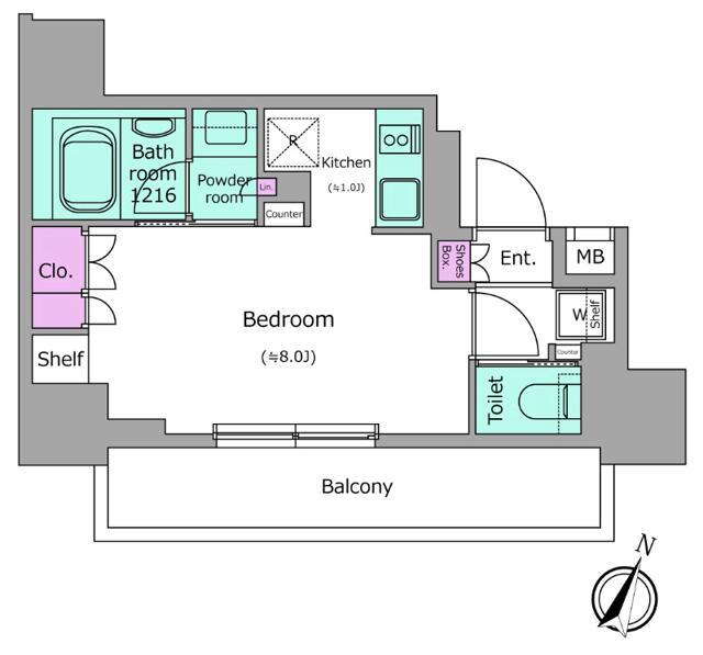 永代の完工年月(2017年7月)築の賃貸マンションの間取り