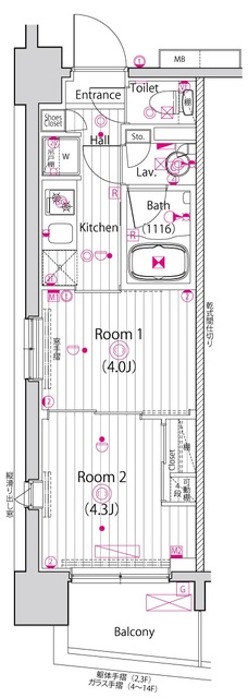 ガーラ・プレシャス東大島・805号室の間取り