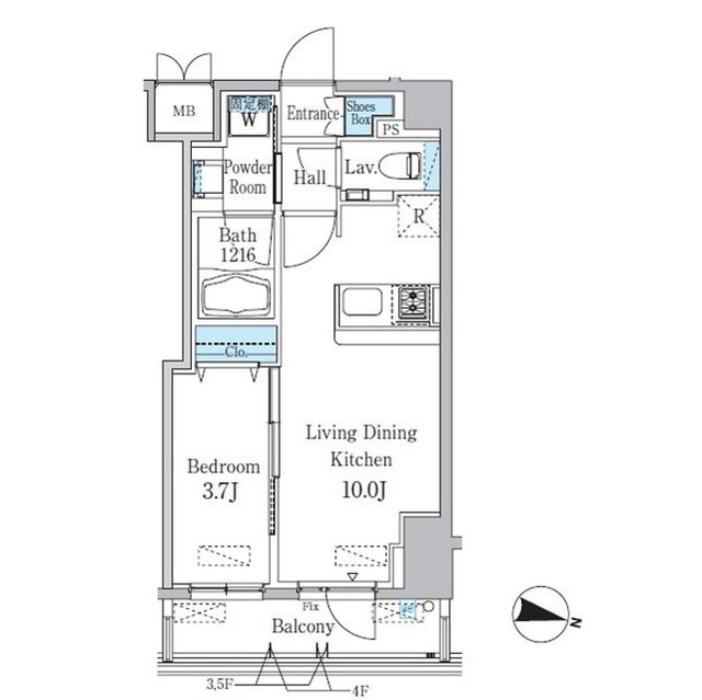 スタイリオ渋谷南平台・306号室の間取り