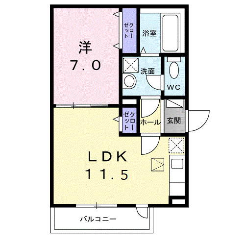六ツ角フラット3号の間取り