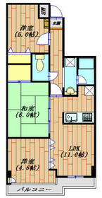 センチュリー越谷 406号室の間取り