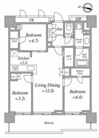 プラウドタワー亀戸クロスゲートタワーの間取り