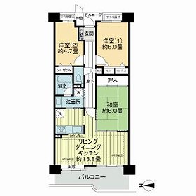 ファミールガーデン二条駅前西棟の間取り