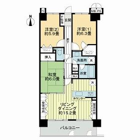 ライオンズマンション京都山科ガーデンシティの間取り