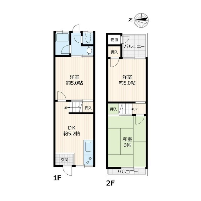 吹田市吹東町テラスハウスの間取り