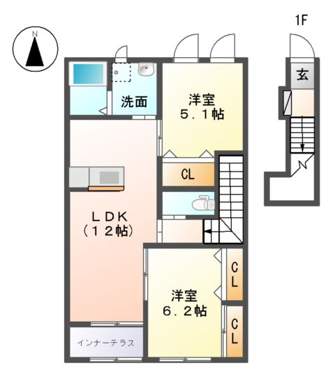 ルミナス川島田の間取り
