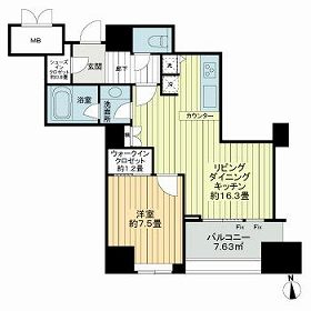 パークハウス芝タワー・805号室の間取り